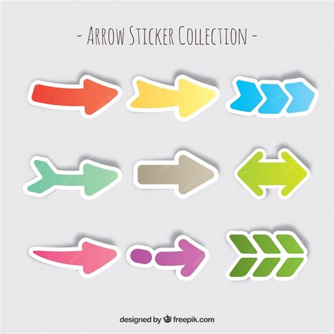 Free Vector | Set of colorful arrow stickers