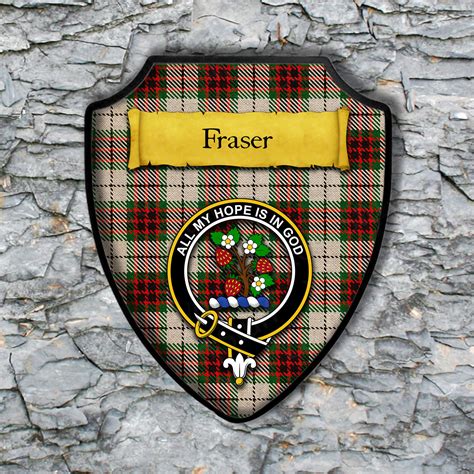 Fraser Shield Plaque with Scottish Clan Coat of Arms Badge on Clan ...