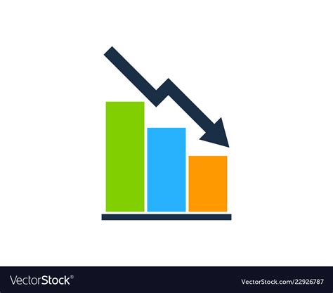 Down stock market business logo icon design Vector Image