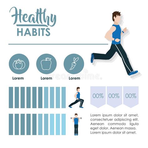 Healthy habits infographic stock vector. Illustration of information - 115910079