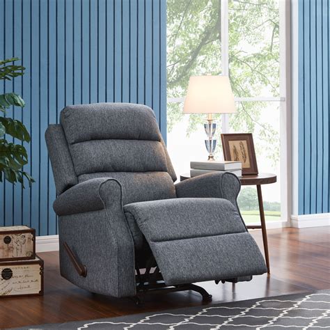 Homesvale Linder Rocker Recliner Chair, Woven Charcoal Gray - Walmart.com