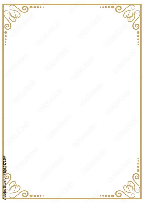 Vintage premium A4 size frame. Border divider for your design menu website certificate and other ...