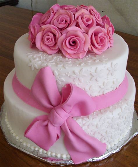 pink ribbon and roses cake | Cake, Small cake, Cake decorating