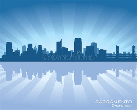 Sacramento, California City Skyline. Detailed Vector Silhouette Stock Vector - Illustration of ...