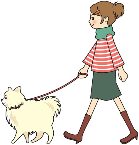 OnlineLabels Clip Art - Woman Walking A Dog