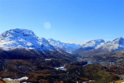 Upper Engadin Valley stock image. Image of snowpeak, autumn - 64521167