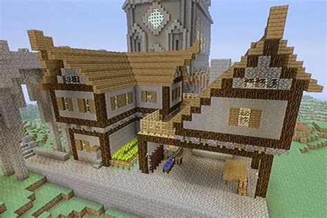 Medieval house with a workshop underneath. Minecraft xbox360. Adapted ...