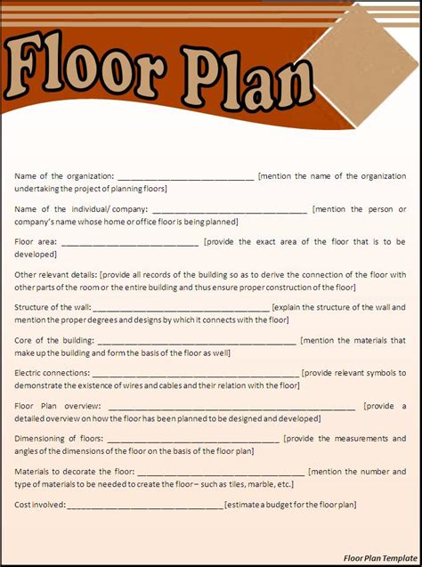 Floor Plan Template | Professional Word Templates