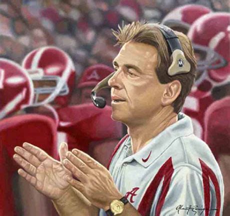 Crimson Commander Head Coach Nick Saban University of Alabama Art Prints