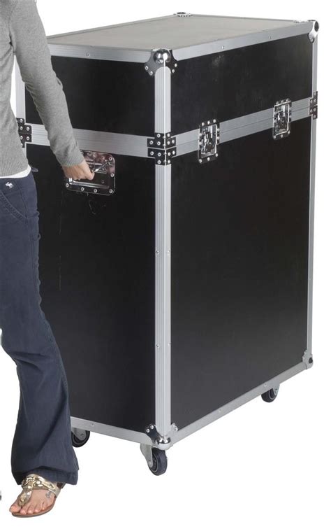 Portable Display Case w/Top & Side Lights, Locking Hinged Door, Carry ...