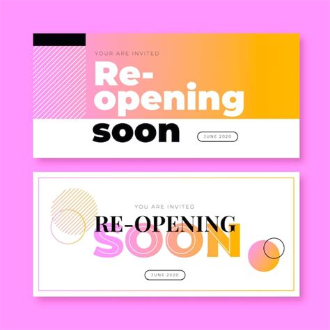 Re-opening soon banner template | Free Vector