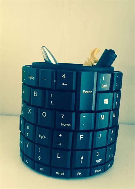Keyboard pen holder | Pen holders, Pen, Desk storage