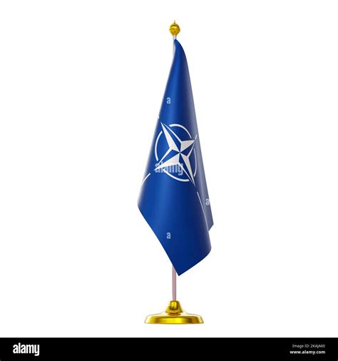 3d render of flag of the Nato on flag pole for political concepts Stock ...