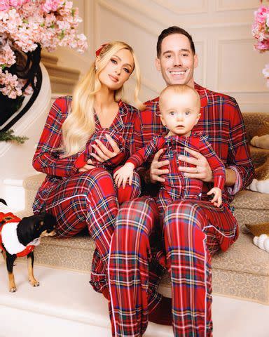 Paris Hilton Poses with Her Babies in Matching Pajamas for First Family Christmas Photos (Exclusive)