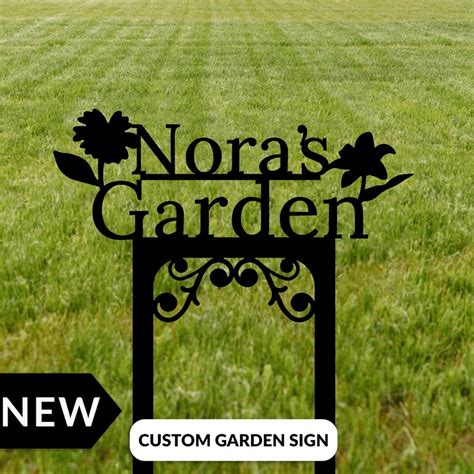 Personalized Metal Garden Sign Personalized Flower Garden - Etsy