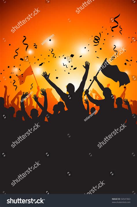 Happy Crowd Concert Stadium Vector Illustration Stock Vector (Royalty ...