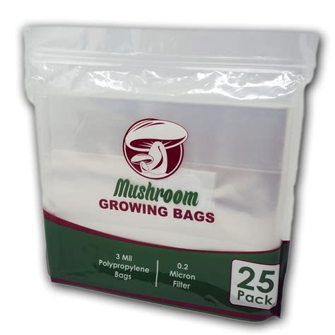 Buy Reinforced Mushroom Grow Bags, 25 Count, Oyster Spawn and Grain ...