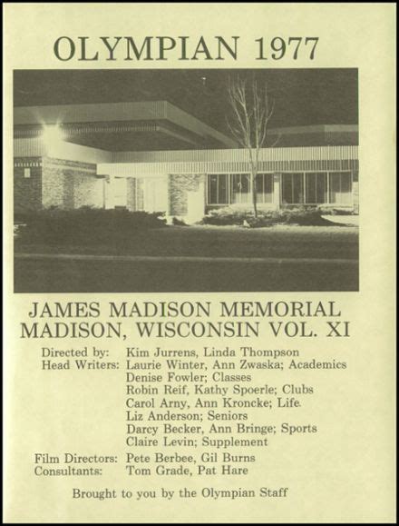 Explore 1977 James Madison Memorial High School Yearbook, Madison WI ...