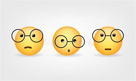 Nerd Face Emoticon 2020 High Quality Vector Social Media Button Emoji ...