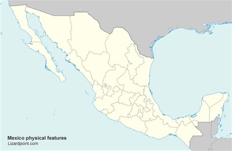 Printable Physical Map Of Mexico