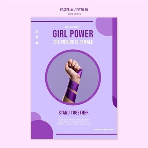 Free PSD | Girl power poster template