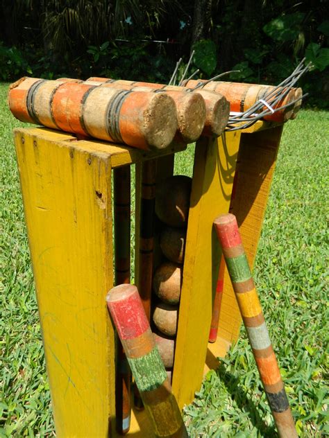 Vintage Croquet Set Lawn Croquet Wood Croquet by 3sisterstreasures