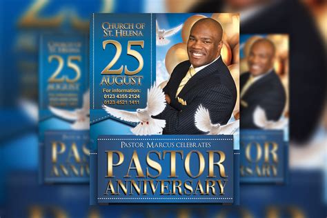 Clean Bold Pastor Anniversary Flyer and Facebook Cover Templates Free Download | Resource Boy