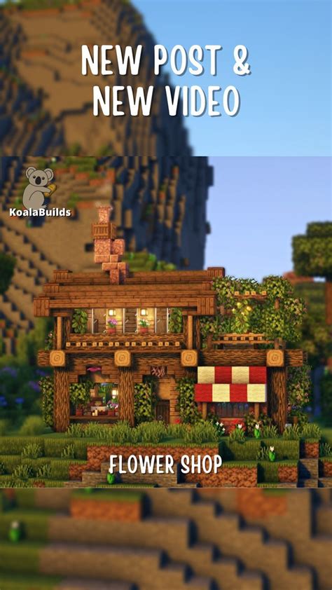 Tap for the relaxing tutorial! Minecraft Blueprints, Minecraft Houses, Flower Shop Design ...