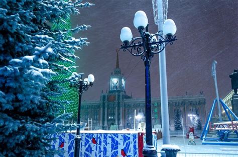 Premium Photo | A snowy scene in the city of moscow