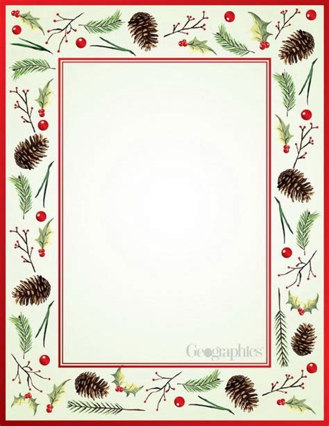 Print your own Christmas Stationery and Save! Personalize Geographics Stationery with Free Word ...