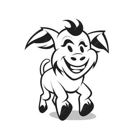 Premium Vector | A white and black goat cartoon character modern logo ...