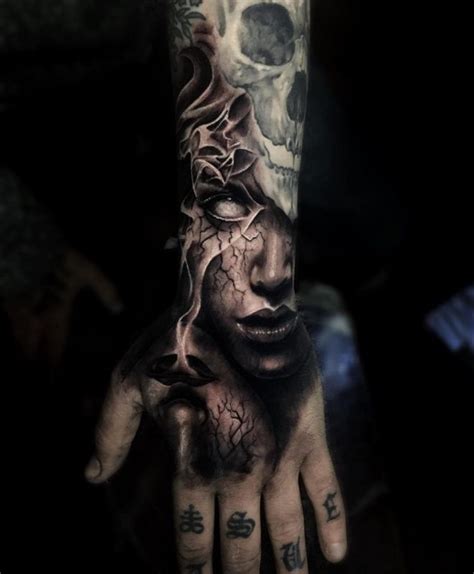 Dark Hand Piece | Skull sleeve tattoos, Evil tattoos, Pieces tattoo