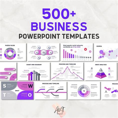 Business Chart Powerpoint Fully Editable Templates 500 Multipurpose Business Powerpoint ...