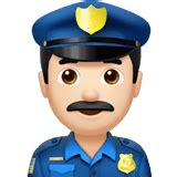 👮🏻 Police Officer Emoji with Light Skin Tone Meaning and Pictures