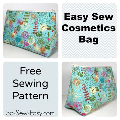 Easy Cosmetics Bag Pattern - So Sew Easy | Cosmetic bag pattern, Sewing patterns free, Easy sewing