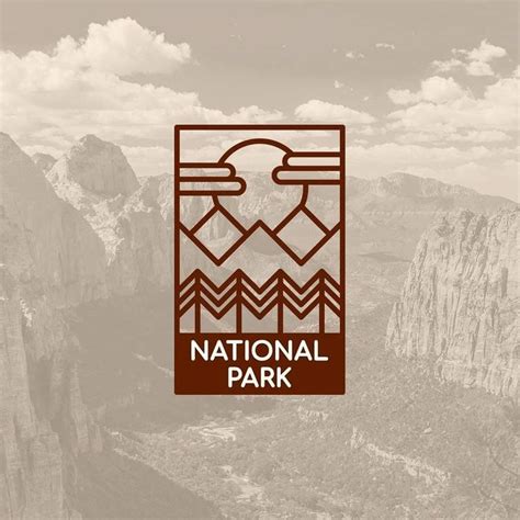 the national park logo is shown on top of a mountain with mountains in ...