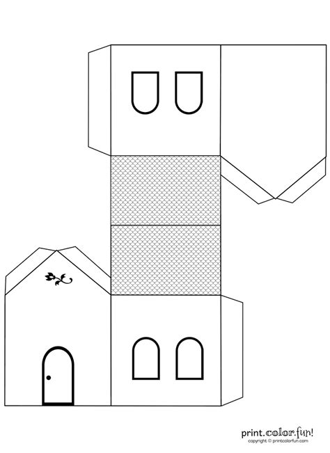 House cutout craft to color coloring page - Print. Color. Fun!