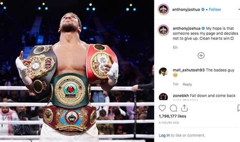 Anthony Joshua sends classy message to fans on Instagram after Andy ...