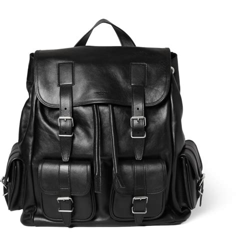 Lyst - Saint Laurent Leather Backpack in Black for Men