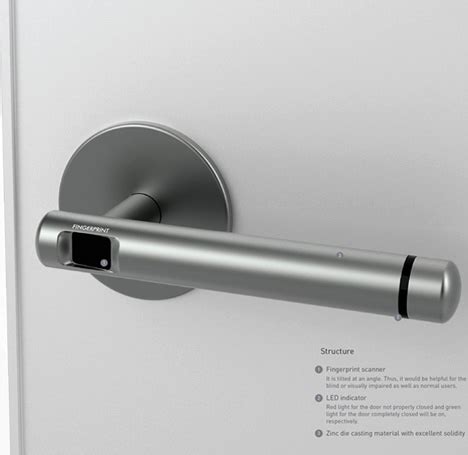 Fast & Secure: Sleek Fingerprint-Scanning Door Handle Lock | Designs & Ideas on Dornob