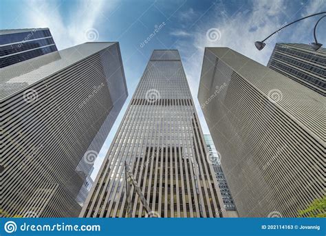 Streets of Manhattan. New York City Skyline from a Lower Viewpoint ...