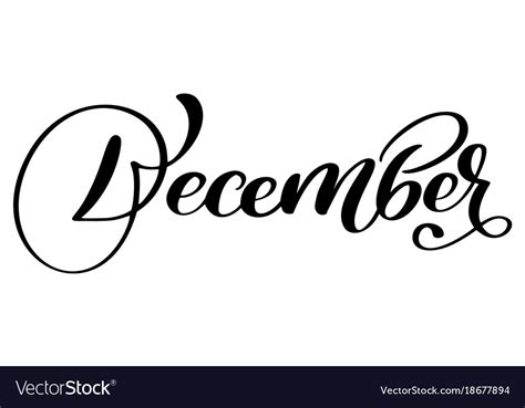 Hand drawn typography lettering word december Vector Image