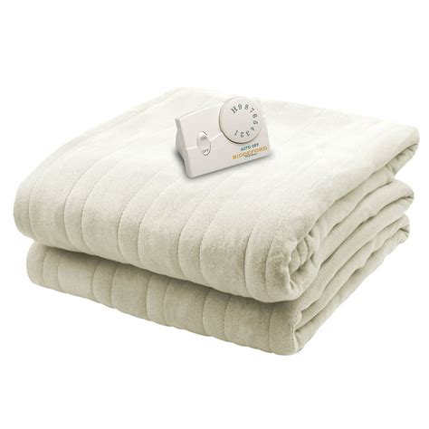 Biddeford Blankets Comfort Knit Fleece Heated Electric Blanket, Queen, Off-White - Walmart.com ...