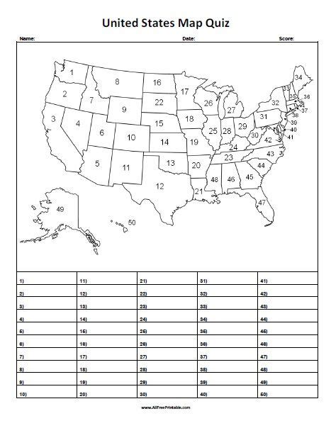 blank us map quiz printable printable us maps - map of united states blank printable id like to ...