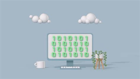 Minimal Desktop Computer Binary Code Cartoon Stock Footage Video (100% Royalty-free) 1094247239 ...