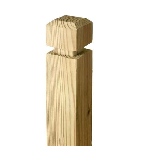 Outdoor Essentials 4 in. x 4 in. x 9 ft. Pressure-Treated Pine Chamfered Decorative Fence Post ...