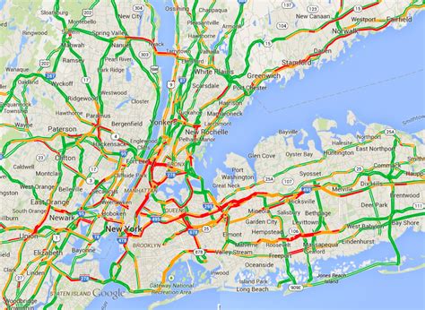 Traffic Map of New York City at peak congestion - 5:30 PM on a Friday [838×611] : r/MapPorn