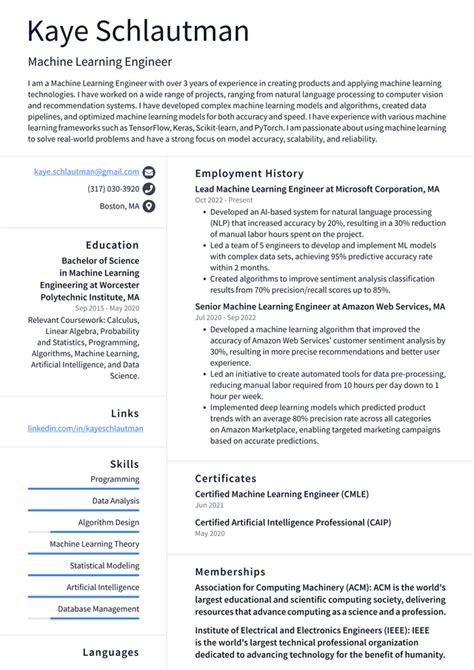 Amazon Machine Learning Engineer Resume Examples | ResumeCat