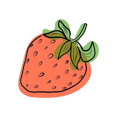 Premium Vector | Doodle red strawberry on white background