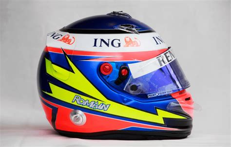 Helmet design of test driver Romain Grosjean (Renault) from 2008 : r ...